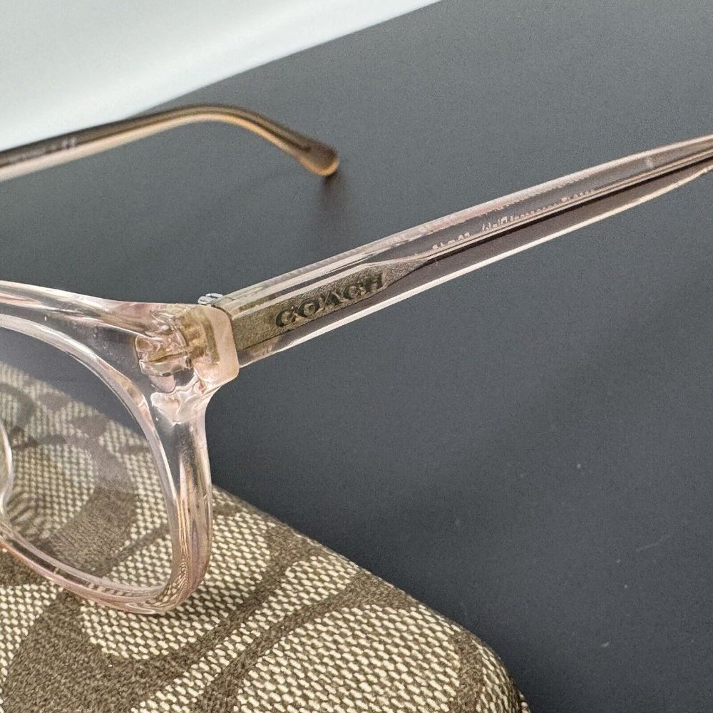 COACH HC6139U 5556 Transparent Pink Rectangle Women's 53 mm Eyeglasses - Picture 3 of 14